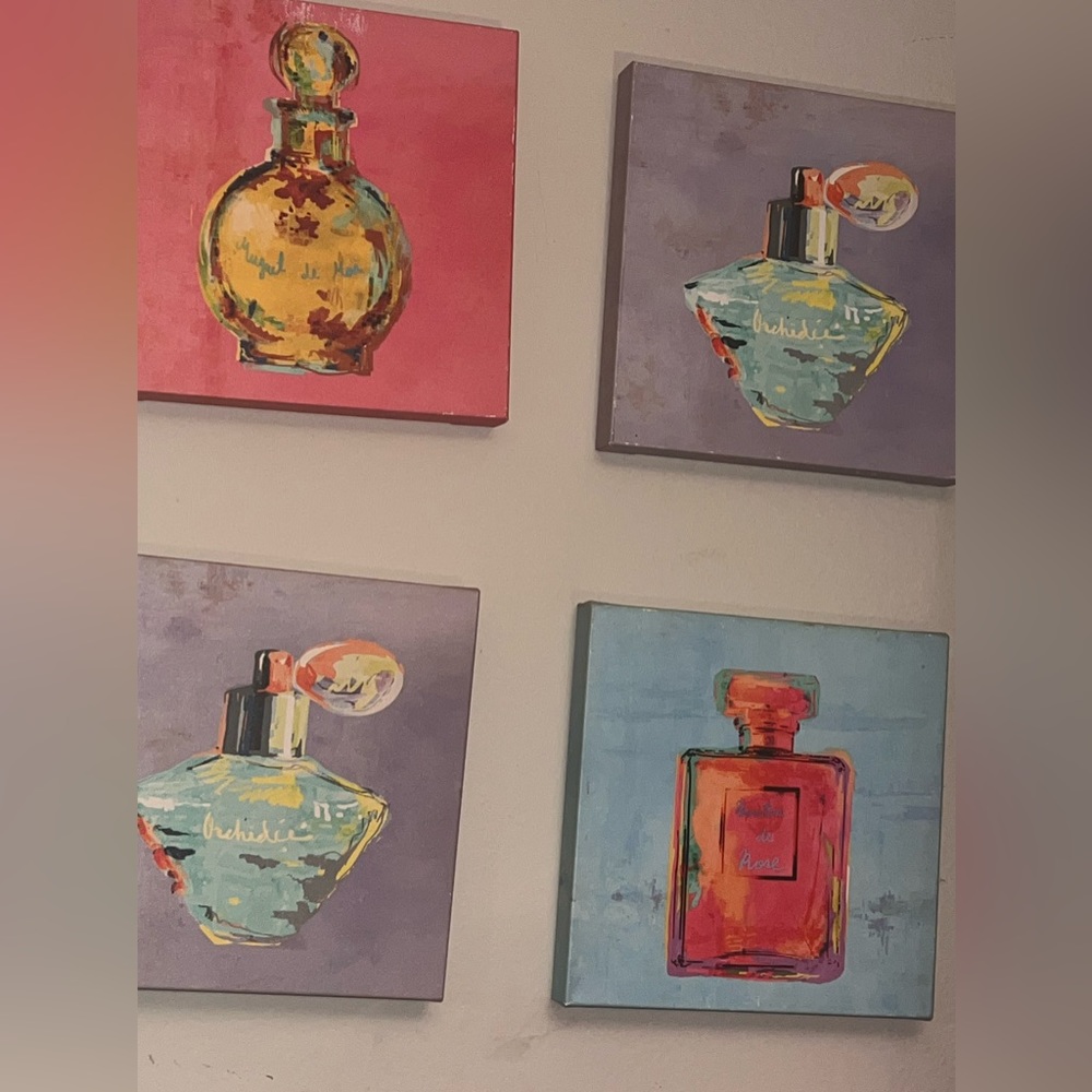 Z Gallerie (set Of 6) Small Square Fragrance Canvas